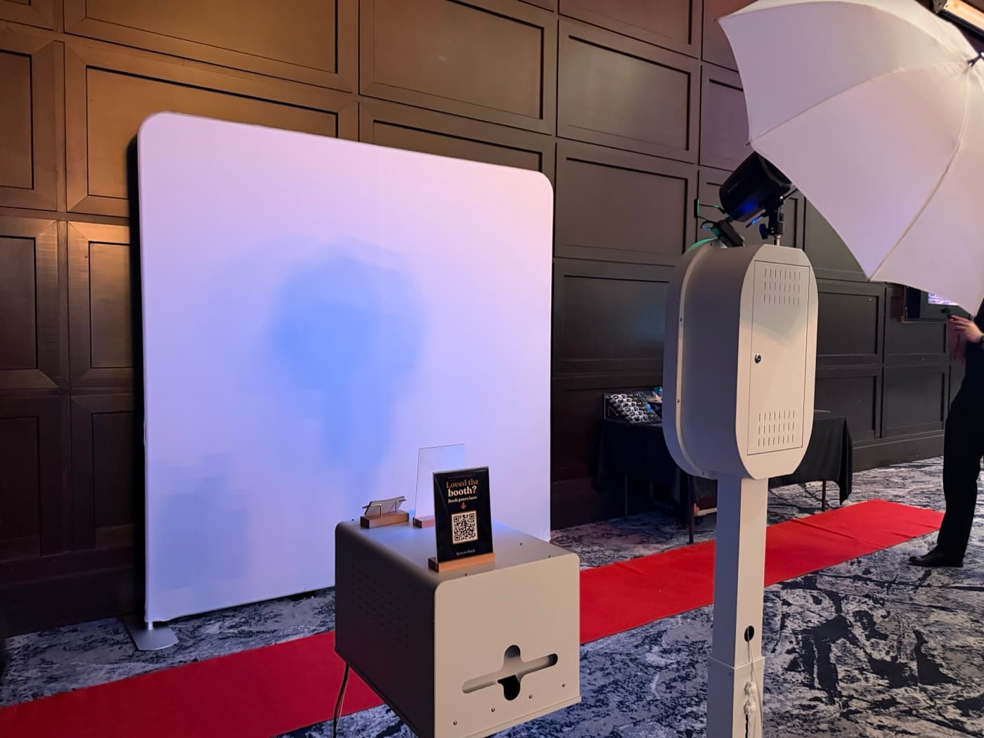 RGB photo booth with vibrant LED lighting