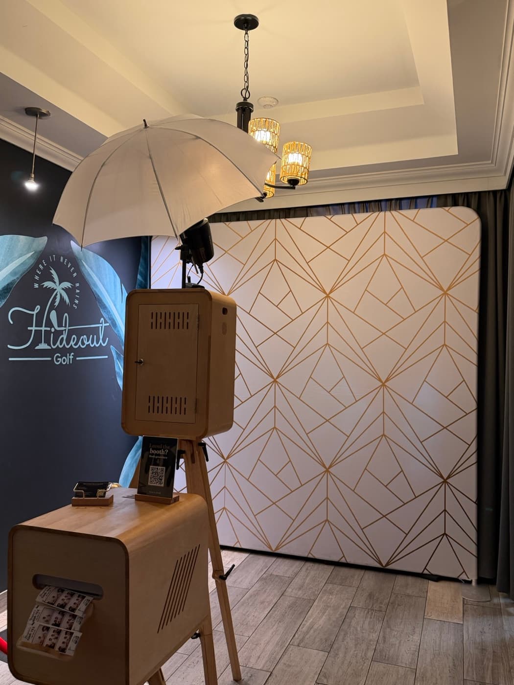 Vintage Wood booth with rustic backdrop