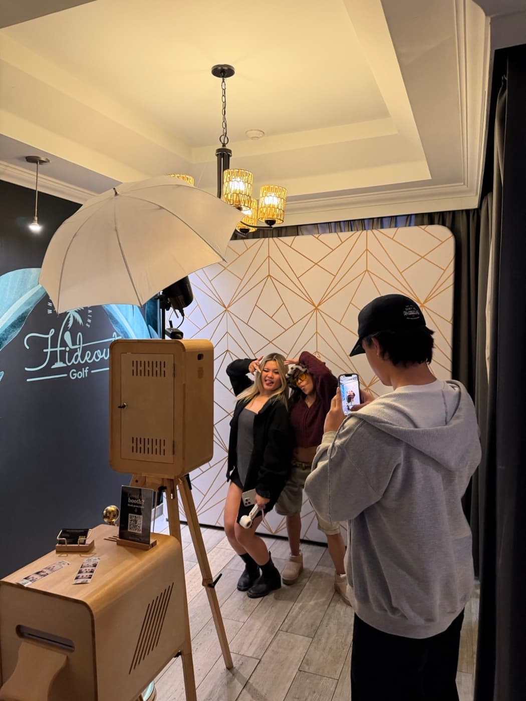 Vintage Wood open-air photo booth at event